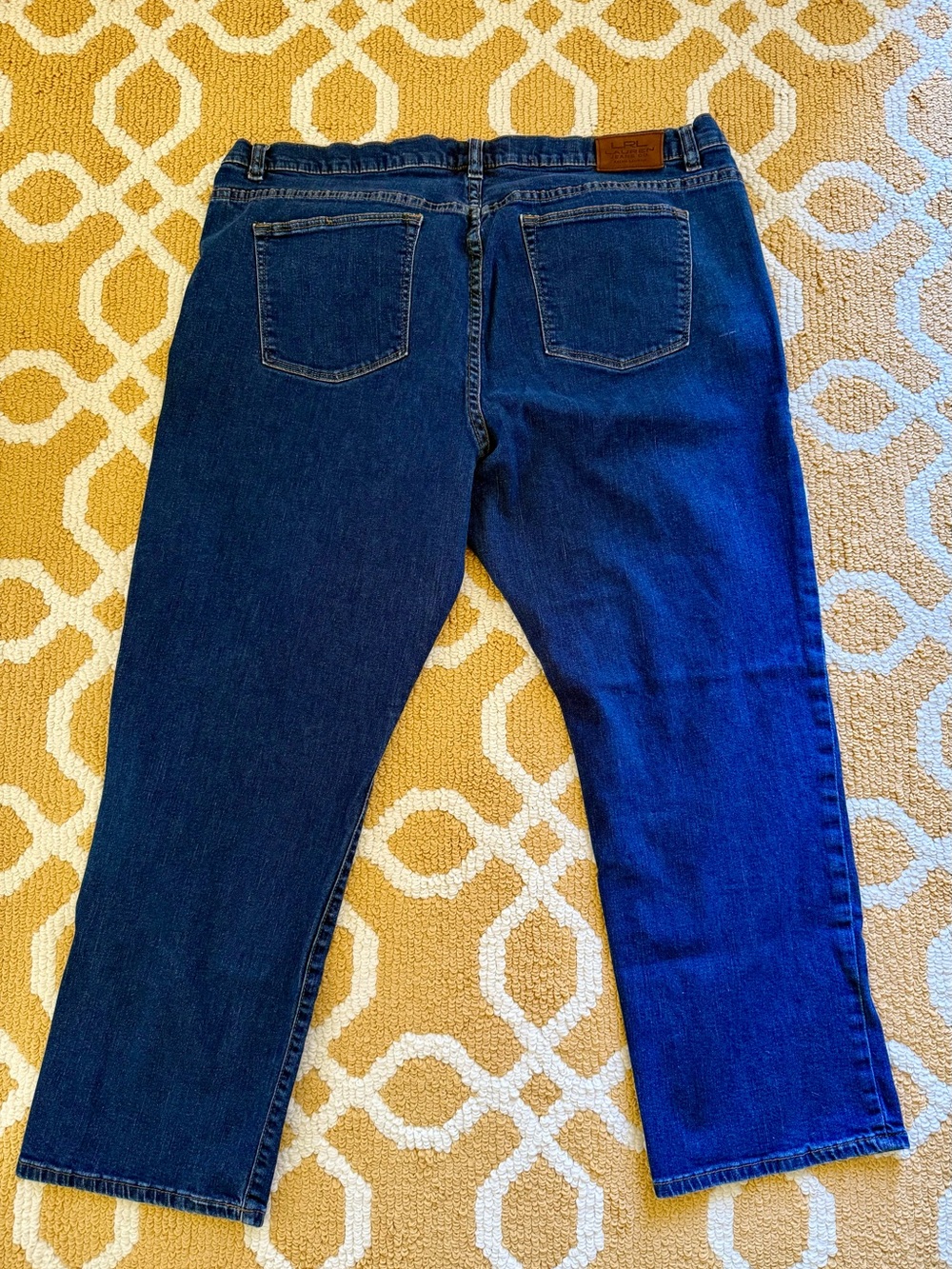 Ralph Lauren Blue Denim Jeans with Brown Leather Patch